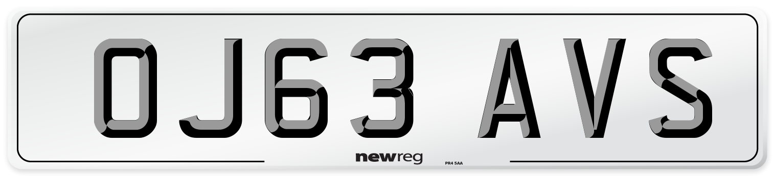 OJ63 AVS Number Plate from New Reg